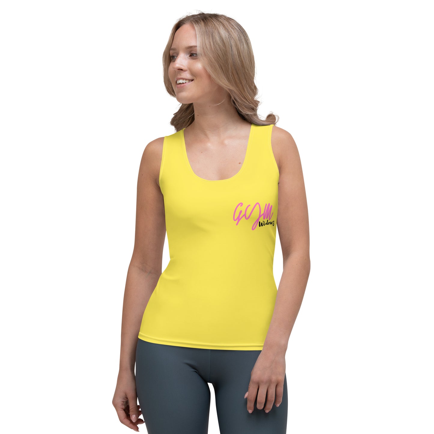 GymWidowz Sublimation Cut & Sew Tank Top - Daisy Yellow