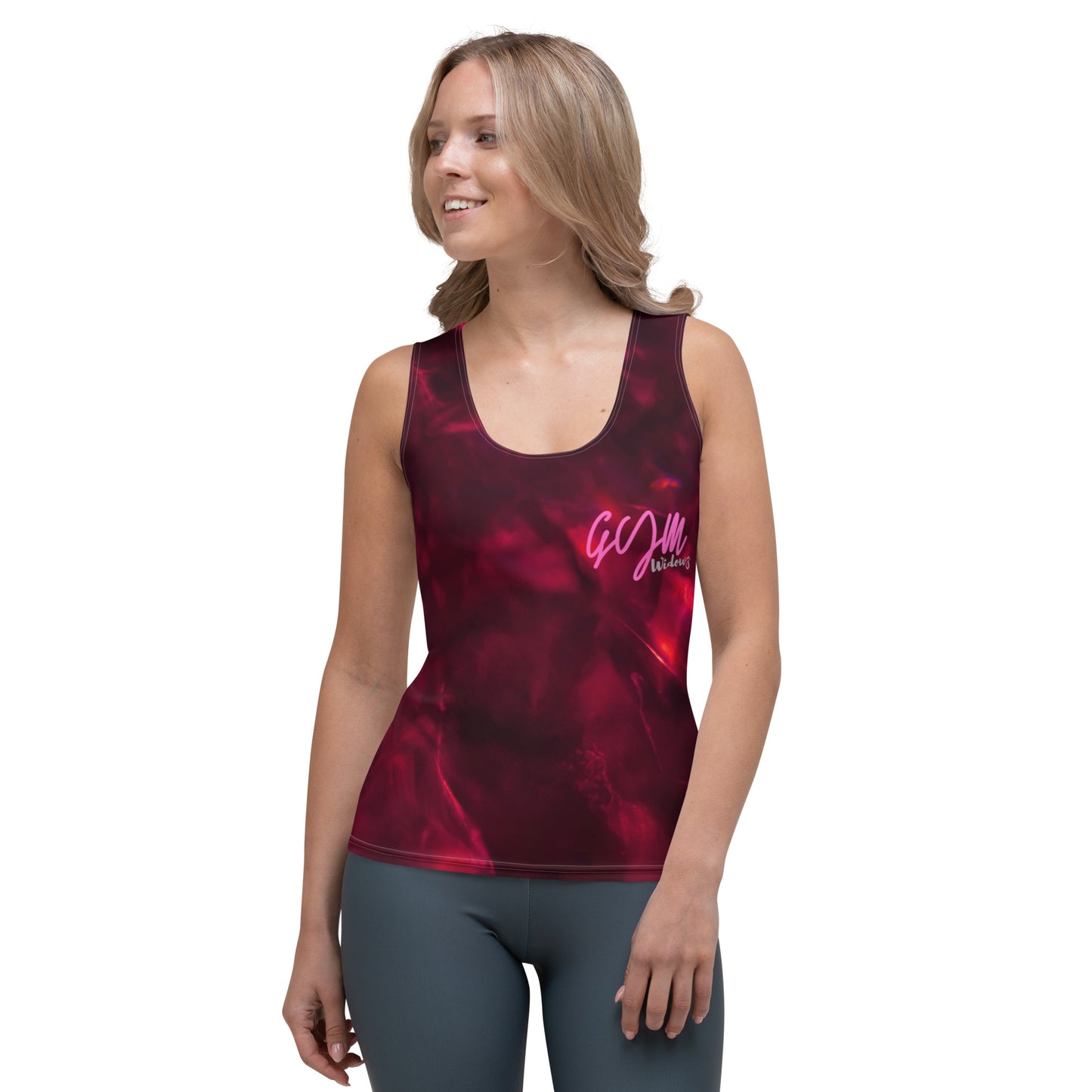 GymWidowz Sublimation Cut & Sew Tank Top - Hot Lava