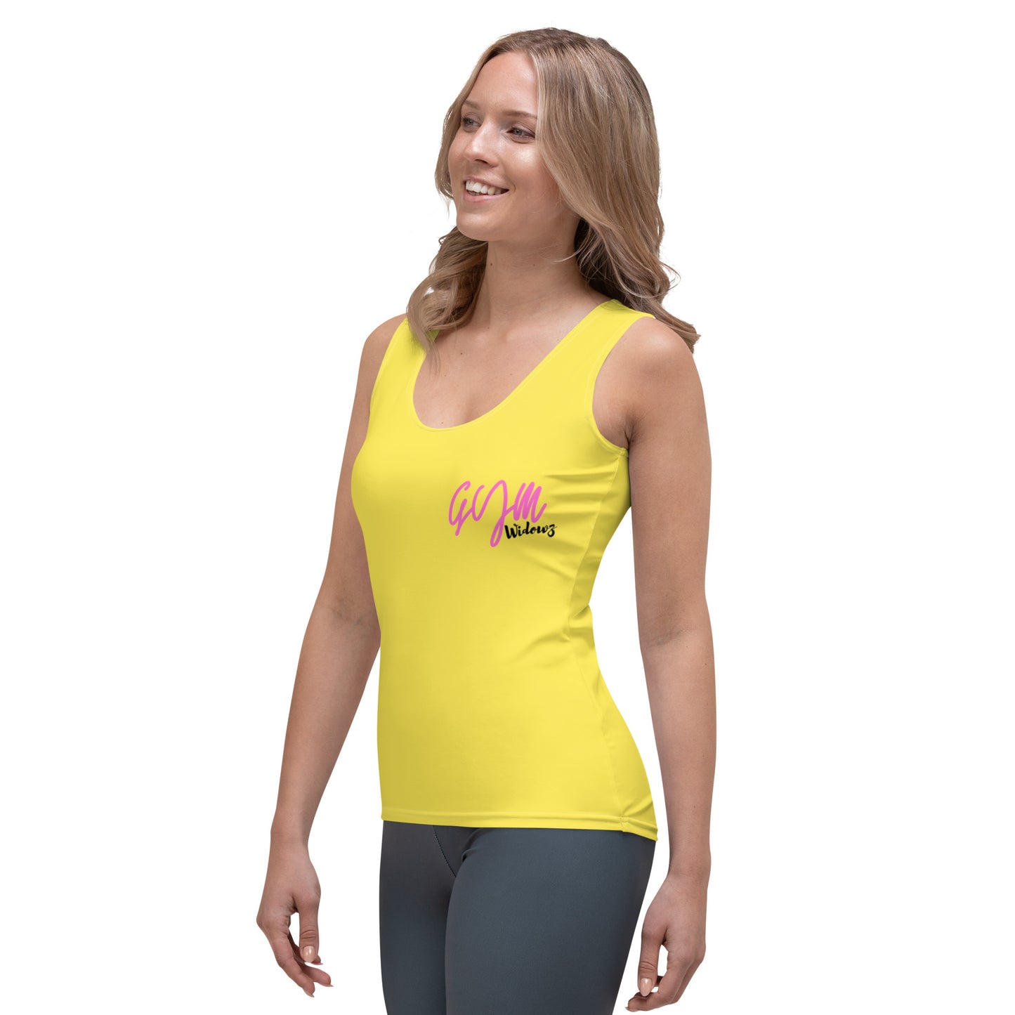 GymWidowz Sublimation Cut & Sew Tank Top - Daisy Yellow