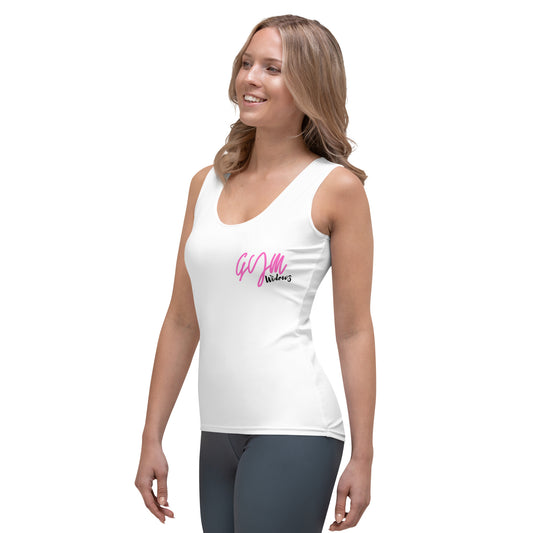 GymWidowz Sublimation Cut & Sew Tank Top - White