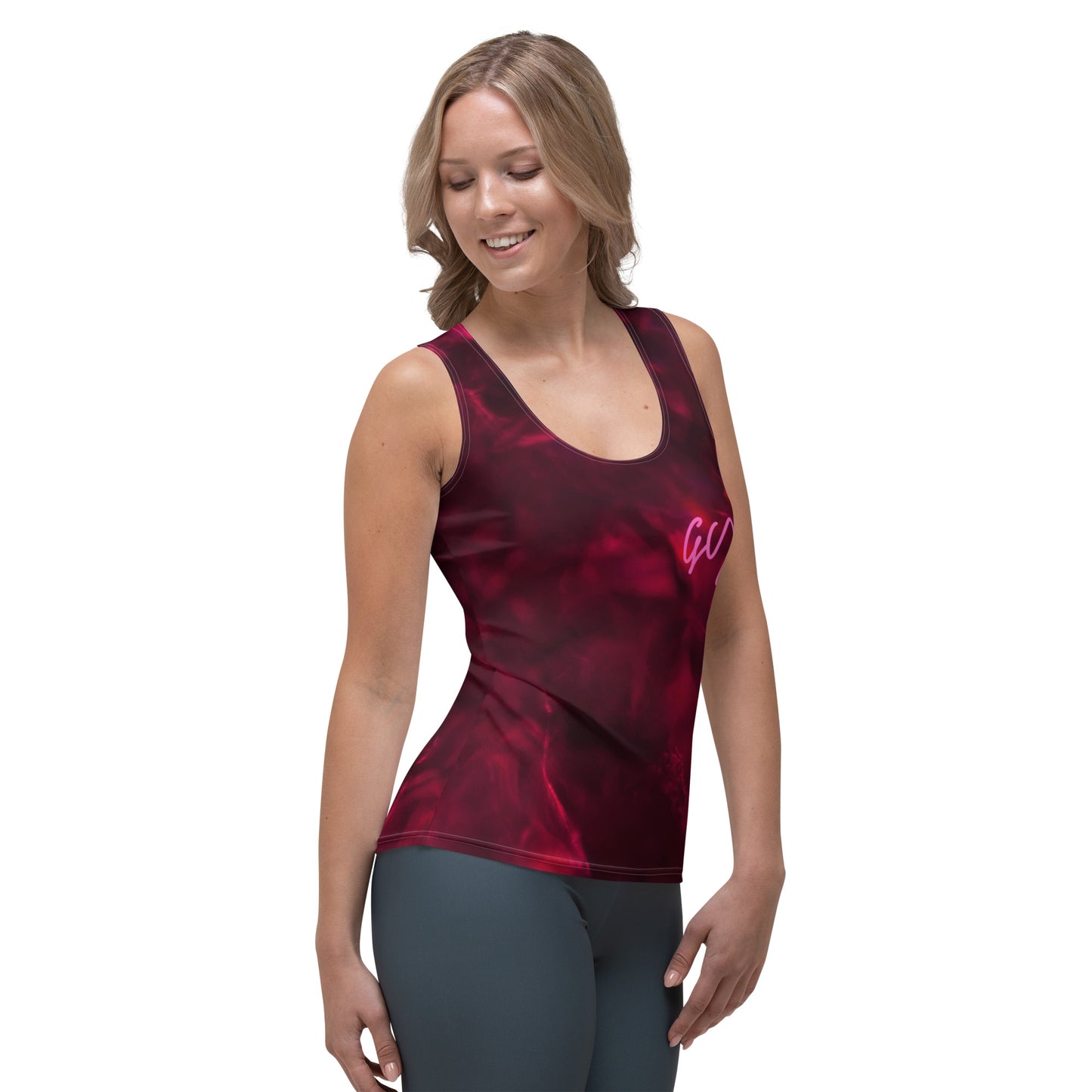 GymWidowz Sublimation Cut & Sew Tank Top - Hot Lava