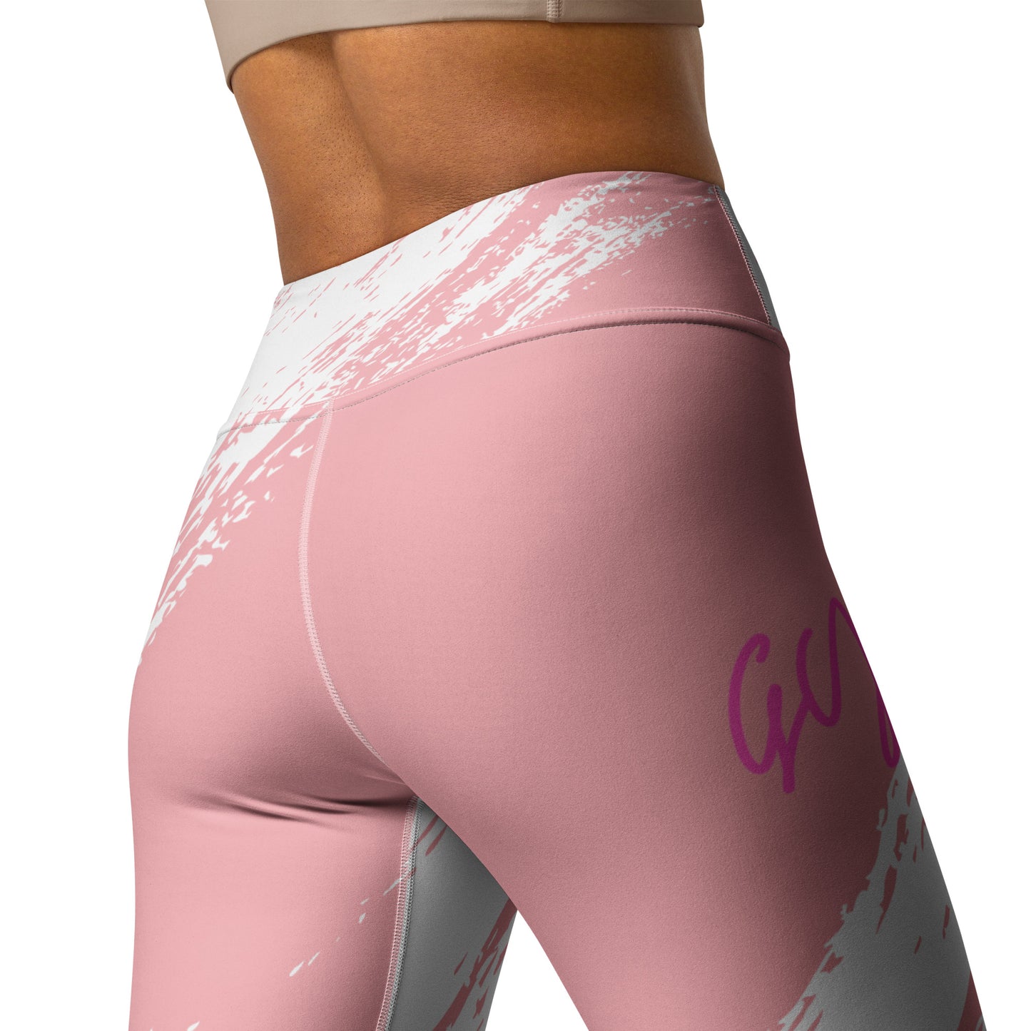 GymWidowz Yoga Leggings - Distressed Pink