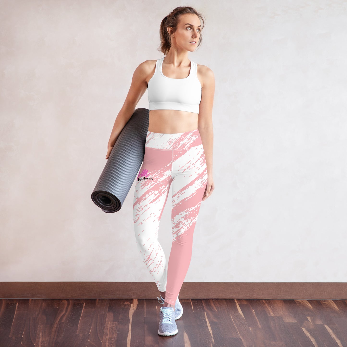 GymWidowz Yoga Leggings - Distressed Pink