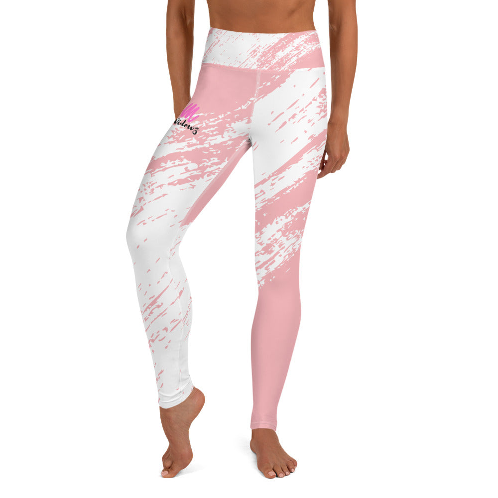 GymWidowz Yoga Leggings - Distressed Pink