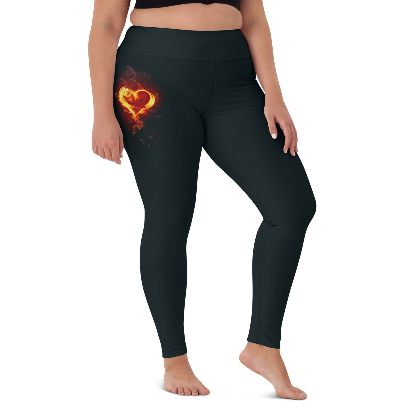 GymWidowz Yoga Leggings - Burning Heart