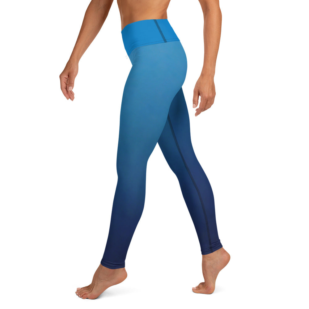 GymWidowz Yoga Leggings - Blue Gradient