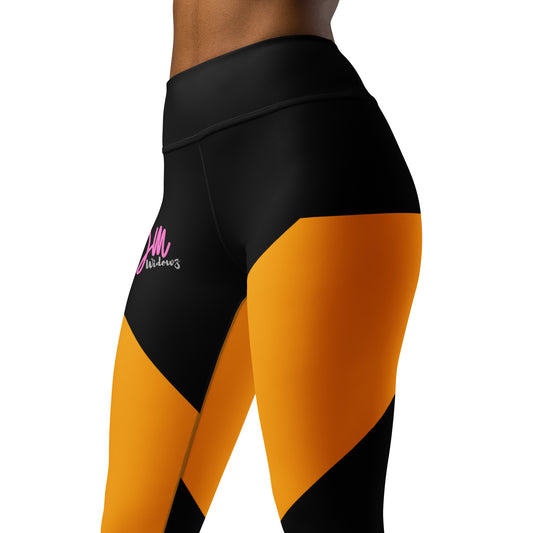 GymWidowz Yoga Leggings - Abstract Black/Yellow