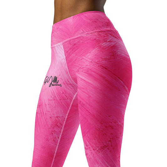 GymWidowz Yoga Leggings - Painted pink