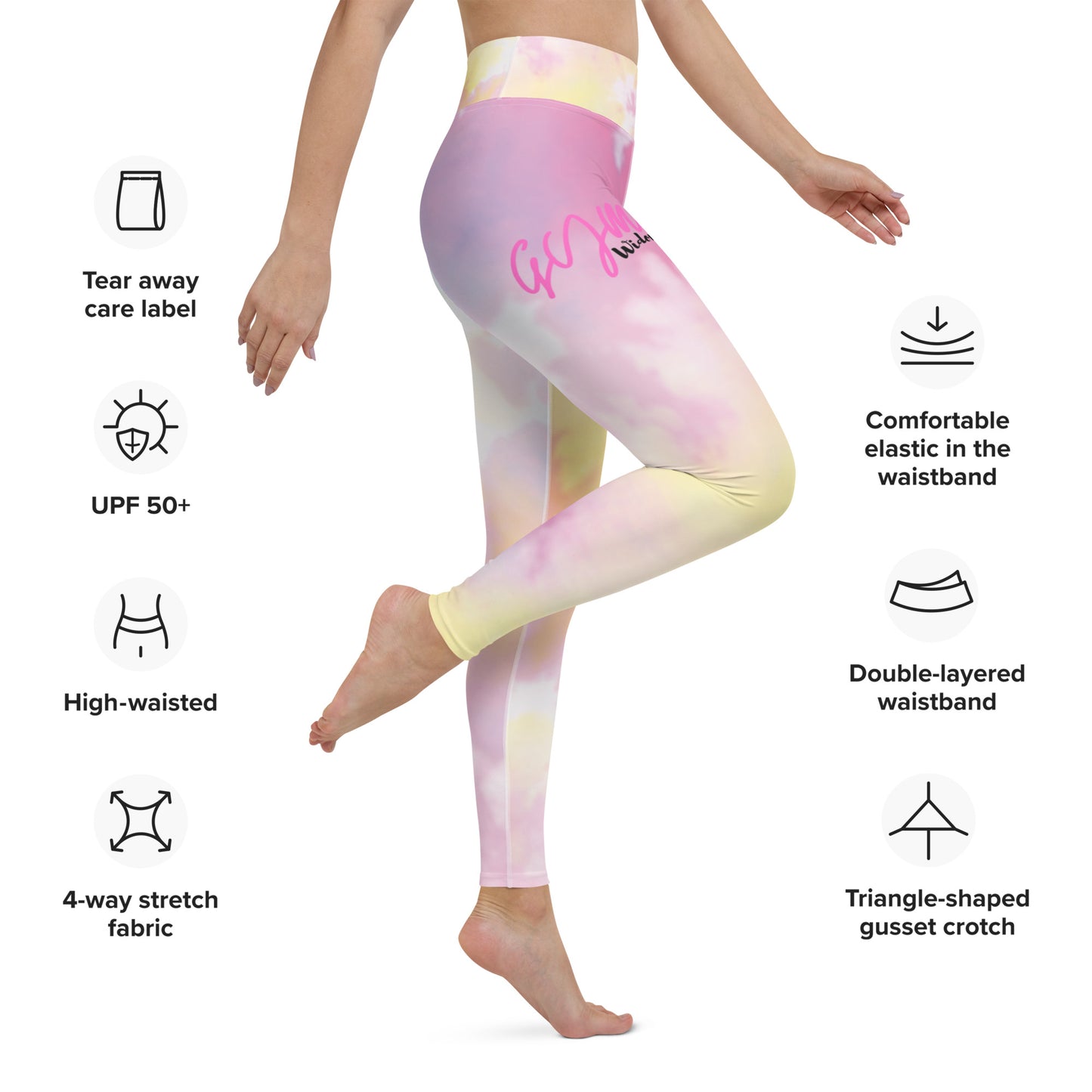 GymWidowz Yoga Leggings - Light Tie Dye