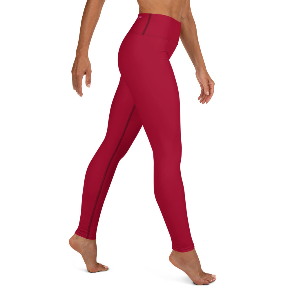 GymWidowz Yoga Leggings - Dark Red