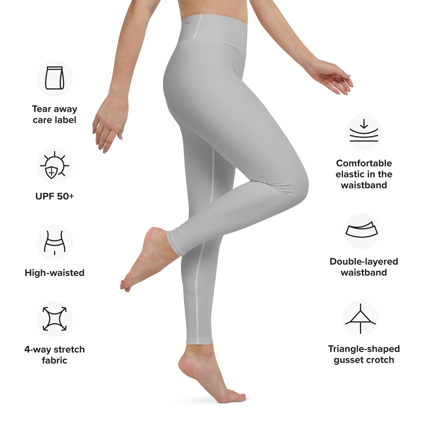 GymWidowz Yoga Leggings - Light Grey