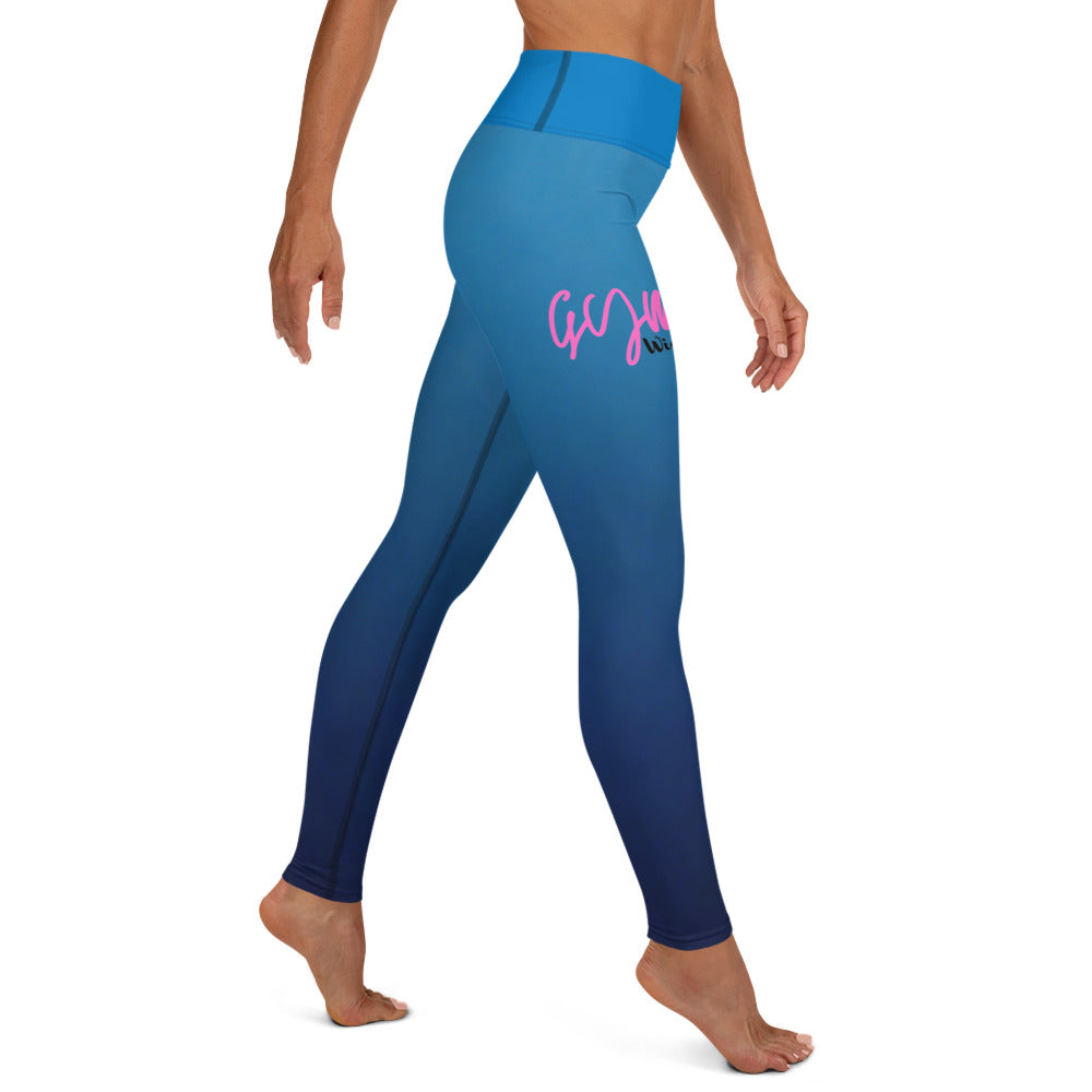 GymWidowz Yoga Leggings - Blue Gradient