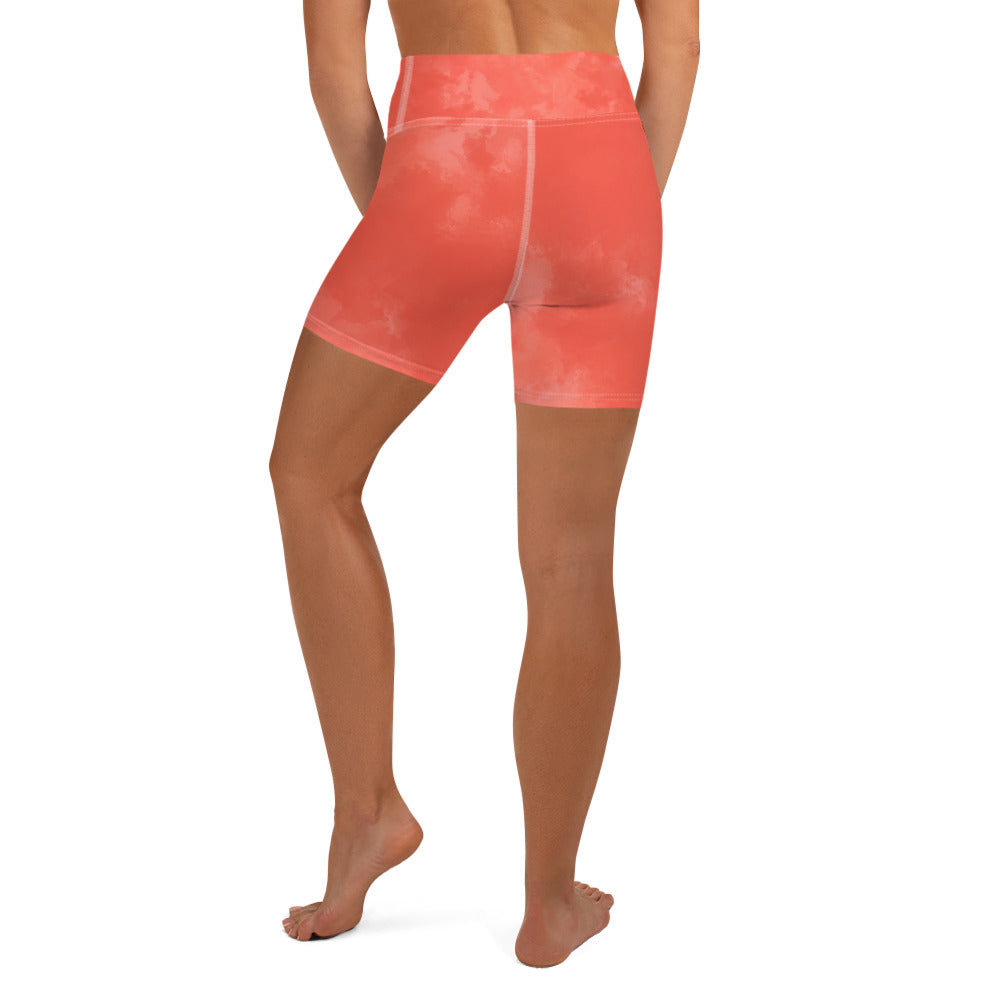 GymWidowz Yoga Shorts - Coral