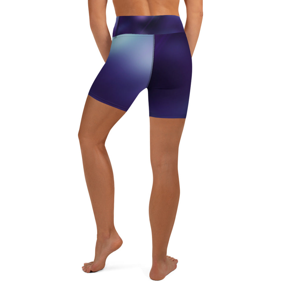 GymWidowz Yoga Shorts - Purple Nebula