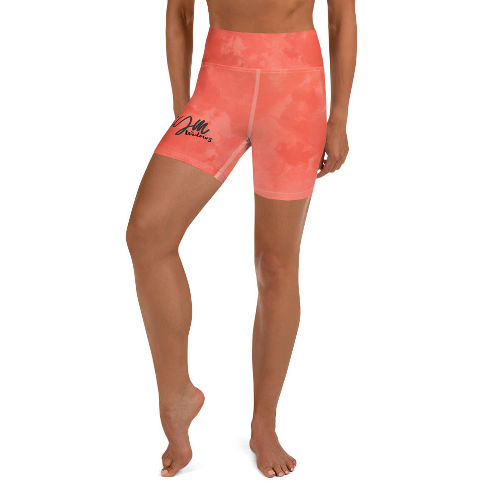 GymWidowz Yoga Shorts - Coral