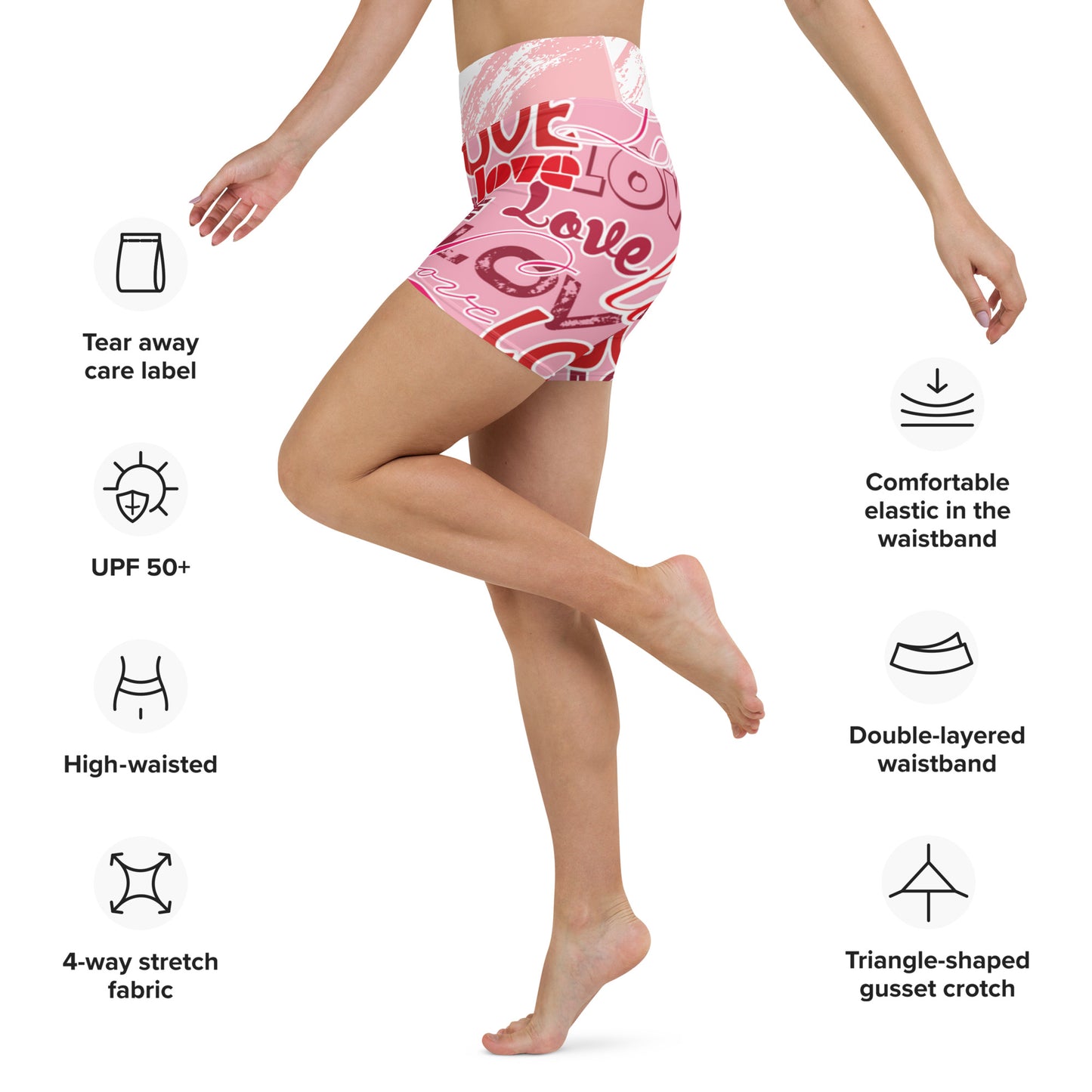 GymWidowz Yoga Shorts - Love Collection