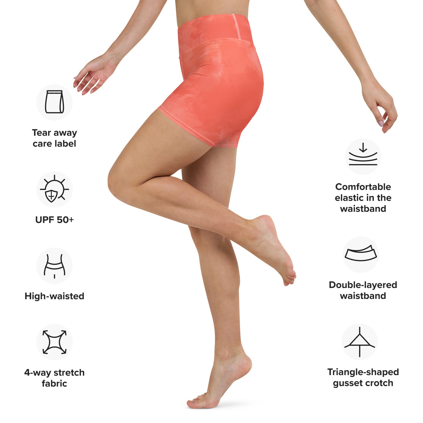 GymWidowz Yoga Shorts - Coral