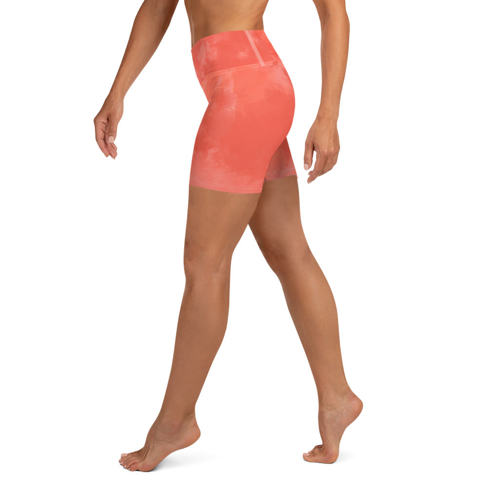 GymWidowz Yoga Shorts - Coral