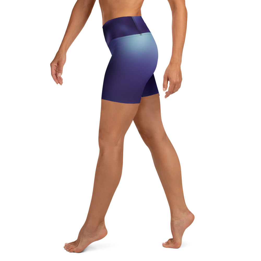 GymWidowz Yoga Shorts - Purple Nebula