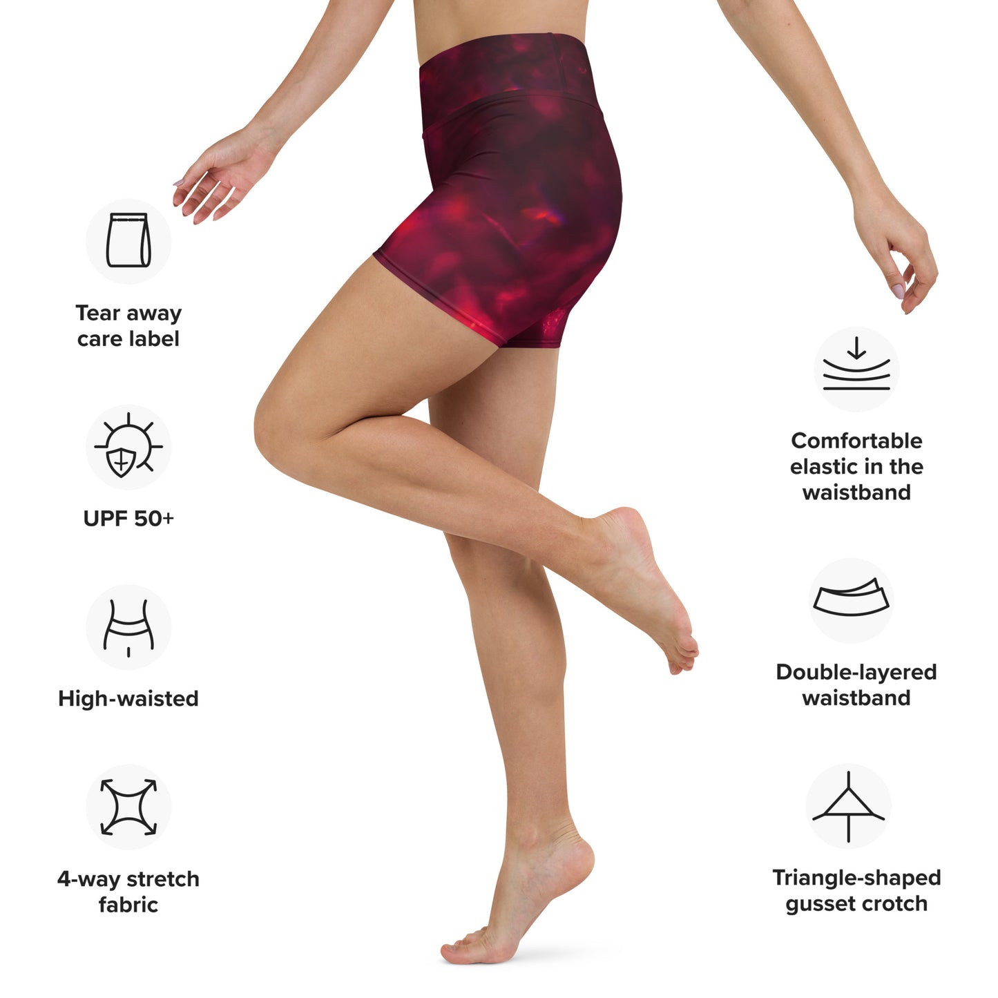 GymWidowz Yoga Shorts - Hot Lava