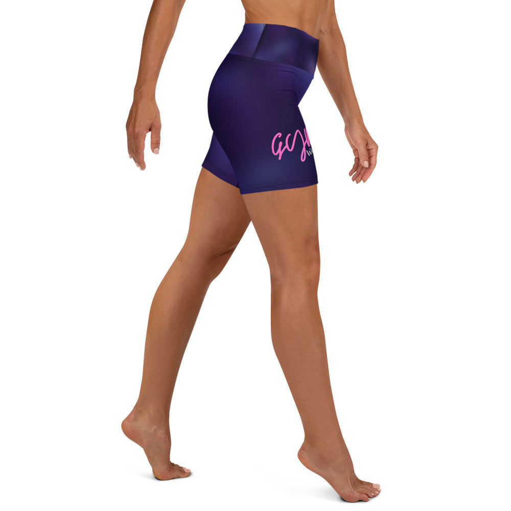 GymWidowz Yoga Shorts - Purple Nebula